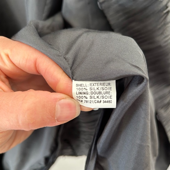 Eileen Fisher Elegant Graphite Grey Ripple Bindu Silk Evening Jacket - Picture 9 of 11